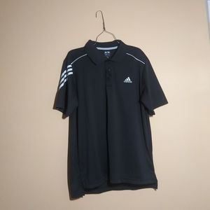 Men`s Club 3 Adidas Golf Polo Black and White